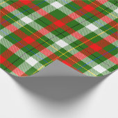Rot-Weiß-Grünes Flanell-Karo-Design Geschenkpapier (Ecke)