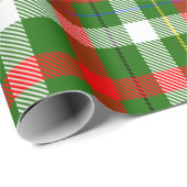 Rot-Weiß-Grünes Flanell-Karo-Design Geschenkpapier (Rolleneckpunkt)