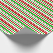 Rot, Weiß, Grünes Muster der Streifen Geschenkpapier (Ecke)