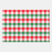 Rot, Weiß, Grünes Weihnachtsbüffel Kariertes Muste Geschenkpapier Set (Vorderseite 2)