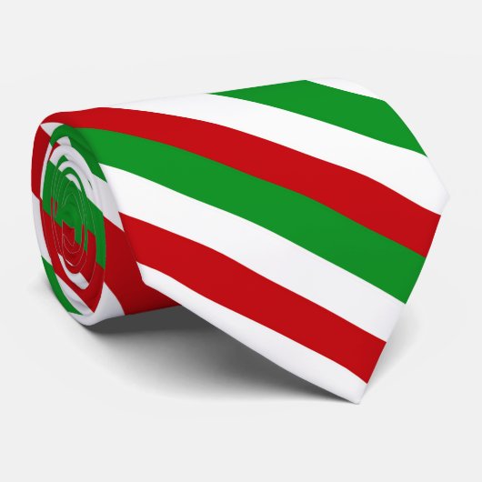 Rot, Weiß, Grünstreifen Krawatte (Gerollt)