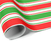 Rot, Weiß, Grünstreifen/Linse Geschenkpapier (Rolleneckpunkt)