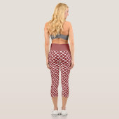Rot & Weiß Hanabishi FloralMuster Capri Leggings (Rückseite)