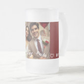 Rot-Weiß-Happy-Jubiläum Foto Spanisch Mattglas Bierglas (VorderseiteRechts)