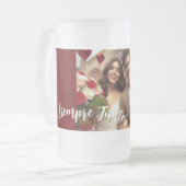 Rot-Weiß-Happy-Jubiläum Foto Spanisch Mattglas Bierglas (Vorderseite Links)