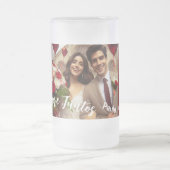 Rot-Weiß-Happy-Jubiläum Foto Spanisch Mattglas Bierglas (Mittel)