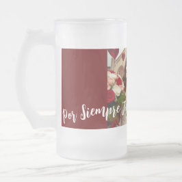 Rot-Weiß-Happy-Jubiläum Foto Spanisch Mattglas Bierglas