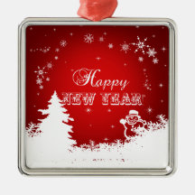 Rot-Weiß-Happy-Neujahrstypografie