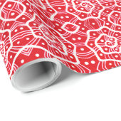 Rot-Weiß-Helixen, Schneefräsen, abstrakte Muster Geschenkpapier (Rolleneckpunkt)