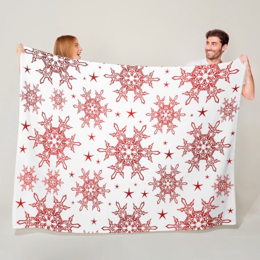 rot, weiß, hell, Stern, Stoff, Verzierung, modern, Fleecedecke (Beispiel)