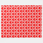 Rot-Weiß-Herzen-Muster Fleecedecke (Vorderseite (Horizontal))
