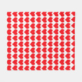 Rot Weiß Herzen Muster Fleecedecke (Vorderseite (Horizontal))