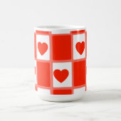 Rot-Weiß-Herzen Muster Geschenk Latte Tasse (Mittel)