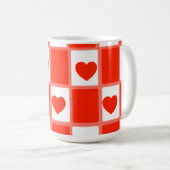 Rot-Weiß-Herzen Muster Geschenk Latte Tasse (VorderseiteRechts)