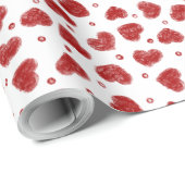 Rot-Weiß-Herzen-Muster Geschenkpapier (Rolleneckpunkt)