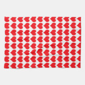 Rot-Weiß-Herzen-Muster Geschirrtuch (Horizontal)