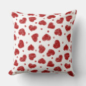 Rot-Weiß-Herzen-Muster Kissen (Vorderseite)