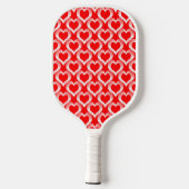 Rot Weiß Herzen Muster Pickleball Schläger (Rückseite)