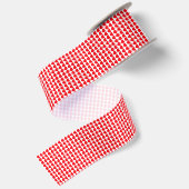 Rot-Weiß-Herzen-Muster Satinband (Rückseite)
