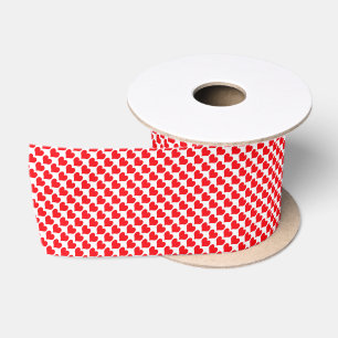 Rot-Weiß-Herzen-Muster Satinband