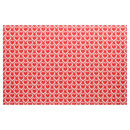 Rot Weiß Herzen Muster Stoff (Fat Quarter (45,7 x 55,9 cm))