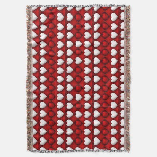 Rot-Weiß-Herzmuster Decke (Vorderseite Vertikal)