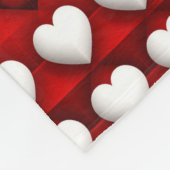 Rot-Weiß-Herzmuster Fleecedecke (Ecke)