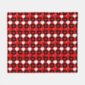 Rot-Weiß-Herzmuster Fleecedecke (Vorderseite (Horizontal))