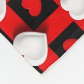 Rot-Weiß-Herzmuster Fleecedecke (Ecke)