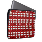 Rot-Weiß-Herzmuster Laptopschutzhülle (Vorne Rechts)