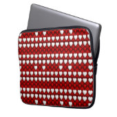 Rot-Weiß-Herzmuster Laptopschutzhülle (Vorderseite Links)