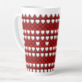 Rot-Weiß-Herzmuster Milchtasse (Linke Ecke)