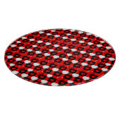 Rot-Weiß-Herzmuster Schneidebrett (Ecke)