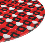 Rot-Weiß-Herzmuster Schneidebrett (Ecke)