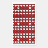 Rot-Weiß-Herzmuster Serviette (Vorderseite)