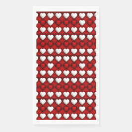 Rot-Weiß-Herzmuster Serviette