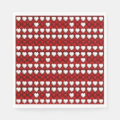 Rot-Weiß-Herzmuster Serviette (Vorderseite)