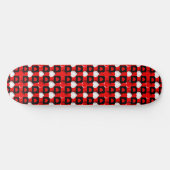 Rot-Weiß-Herzmuster Skateboard (Horizontal)
