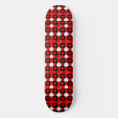 Rot-Weiß-Herzmuster Skateboard (Vorderseite)