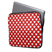 Rot-Weiß-Herzmuster-Stoff Laptopschutzhülle (Vorderseite Links)