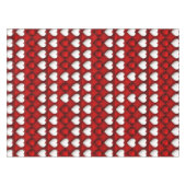 Rot-Weiß-Herzmuster Tischdecke (Vorderseite (Horizontal))