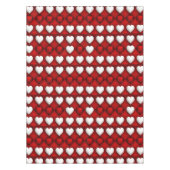 Rot-Weiß-Herzmuster Tischdecke (Vorderseite)