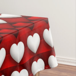 Rot-Weiß-Herzmuster Tischdecke