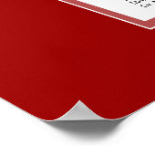 Rot-Weiß-Hochzeit 15 Tafelsitzkarten Poster (Ecke)