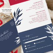 Rot-Weiß-Hochzeit mit Perforated UAWG Al All In One Einladung