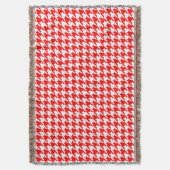 Rot-Weiß-Houndstooth-Karo Decke (Vorderseite Vertikal)