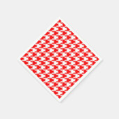 Rot-Weiß-Houndstooth-Karo Serviette (Ecke)