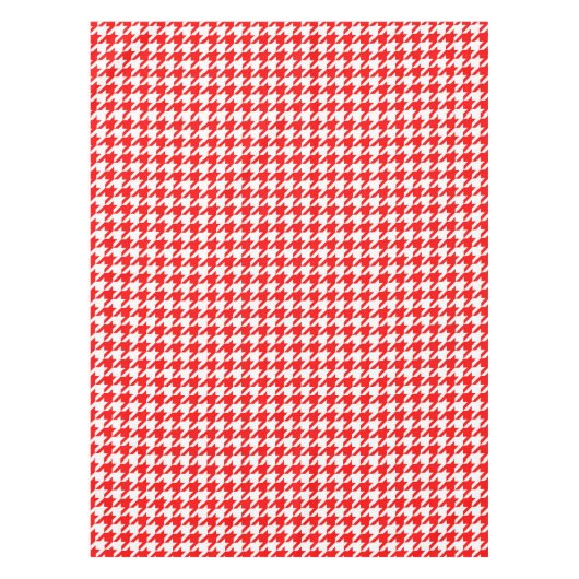 Rot-Weiß-Houndstooth-Karo Tischdecke (Vorderseite)