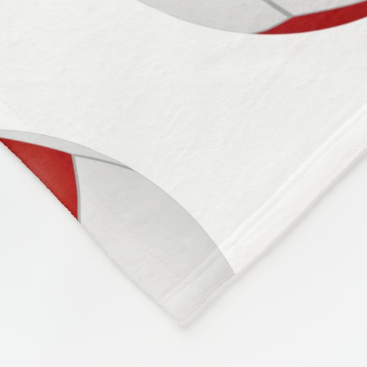 Rot-Weiß-I-Liebe-Fußball-Textmuster Fleecedecke (Ecke)