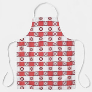 Rot-Weiß-Italienischer-Tischdecke-Druck  Schürze